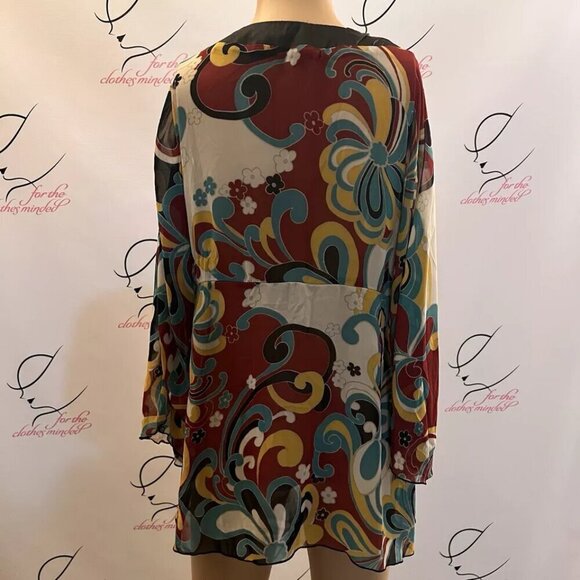 Design Works. Size L -runs small. Chiffon Pullover Lagenlook. Boho. B81 - Picture 2 of 6